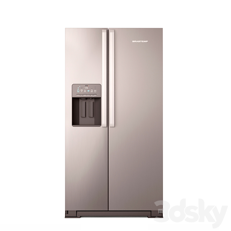 Side by Side Refrigerator 3DS Max - thumbnail 2