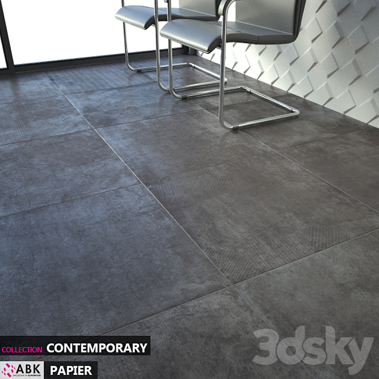 ABK COLLECTION CONTEMPORARY PAPIER ANTRACITE GRIGIO Set 01 3D Model