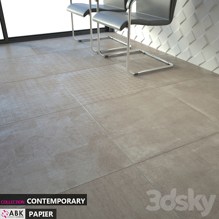 ABK COLLECTION CONTEMPORARY PAPIER CORDA NOCCIOLA Set 02 3D Model