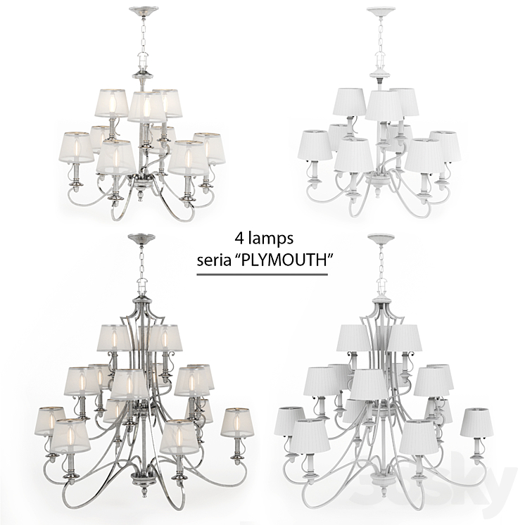 Chandeliers Hinkley seria PLYMOUTH 3DS Max - thumbnail 2