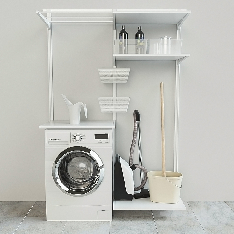 3DS MAX IKEA Wall rail / shelves / dryer Algot ikea BOAXEL БОАКСЕЛЬ