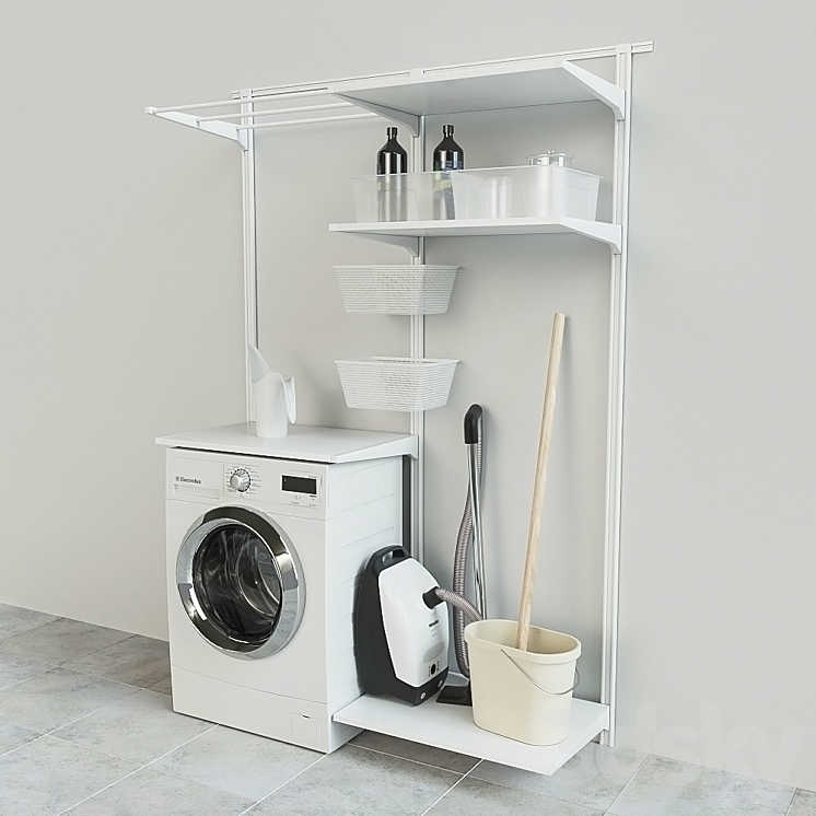 IKEA Wall rail \/ shelves \/ dryer Algot ikea BOAXEL БОАКСЕЛЬ 3D Model