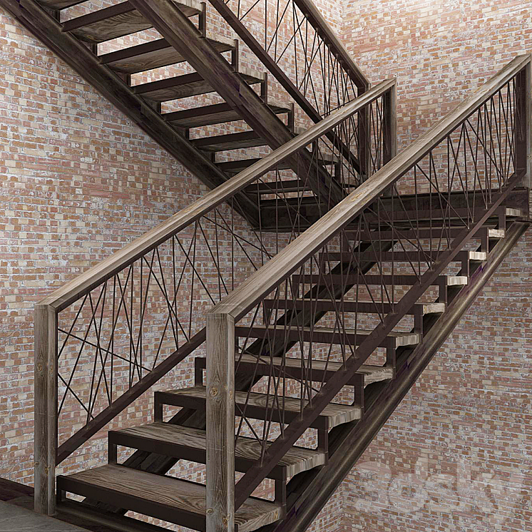 staircase in loft 3DS Max - thumbnail 1