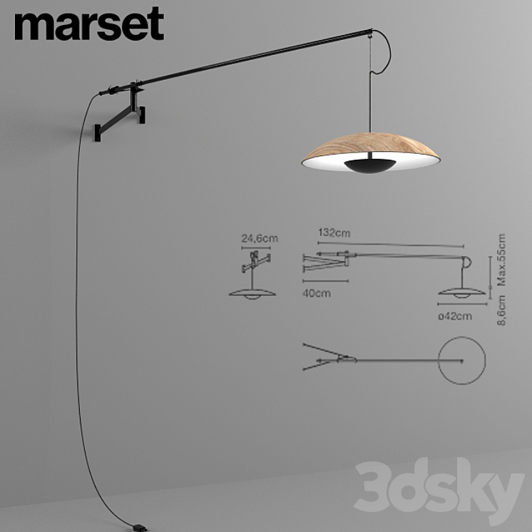 Wall lamp Marset Ginger A XL 42 3DS Max - thumbnail 1