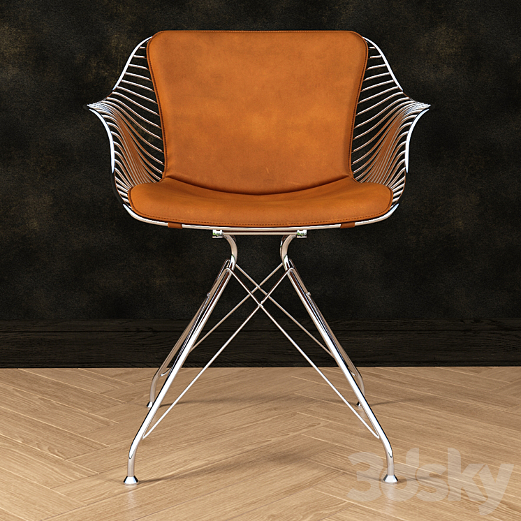 Wire dinning chair 3DS Max - thumbnail 1
