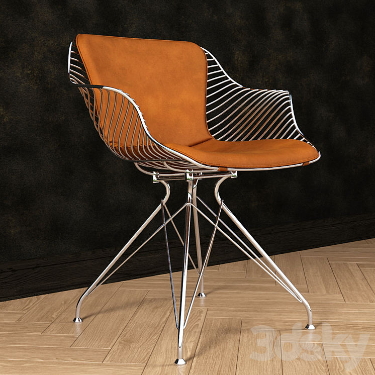 Wire dinning chair 3DS Max - thumbnail 2