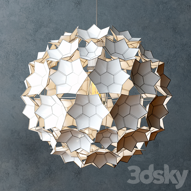West elm - Capiz Flower Pendant 3D Model