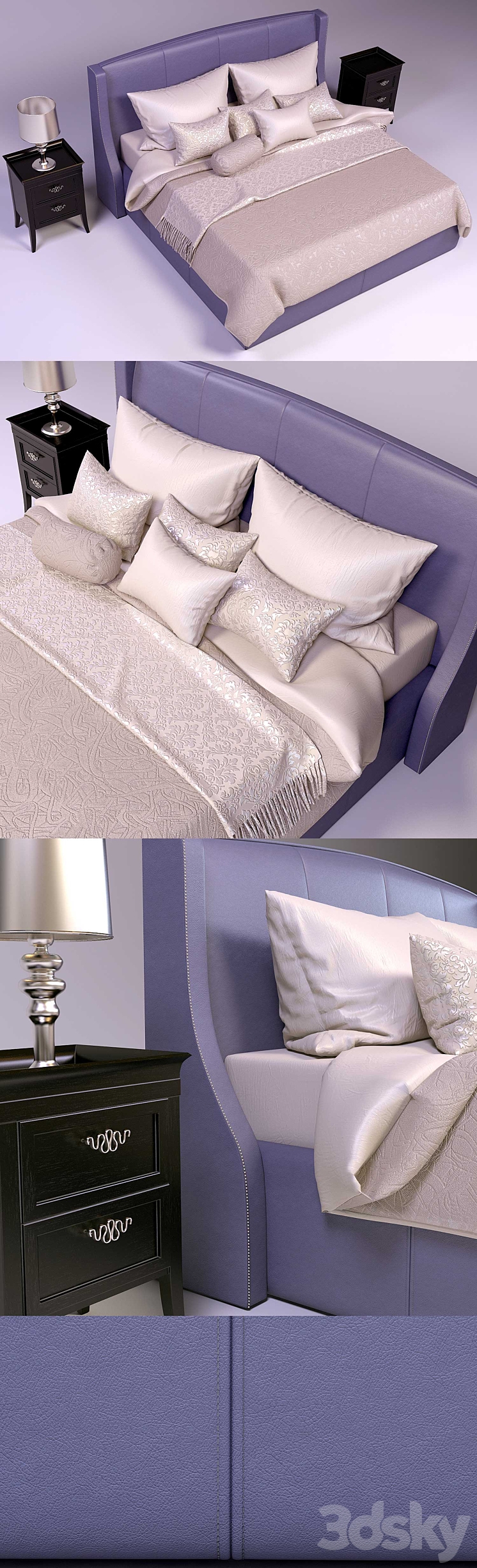 Bed Venice from Estetica 3DS Max - thumbnail 2