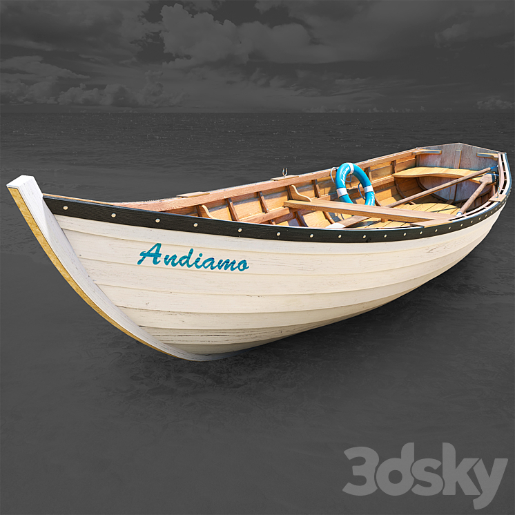 wooden Boat 3DS Max - thumbnail 1