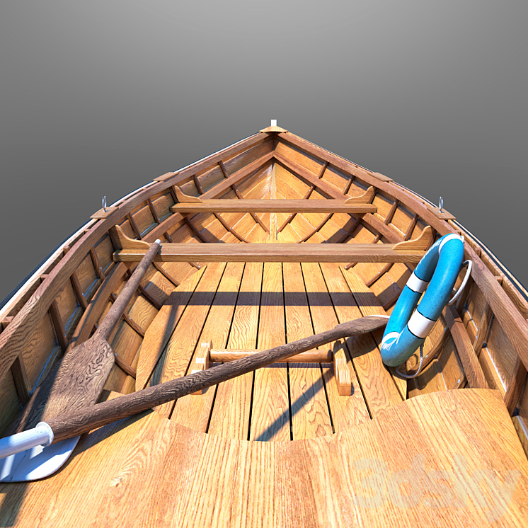 wooden Boat 3DS Max - thumbnail 2