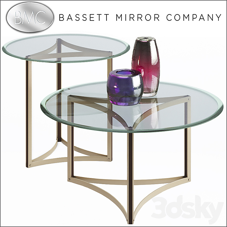 Bassett Mirror Thoroughly Modern Round End Table and Cocktail Table