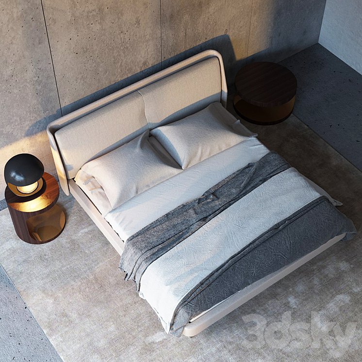 Minotti Spencer Bed 3DS Max - thumbnail 2