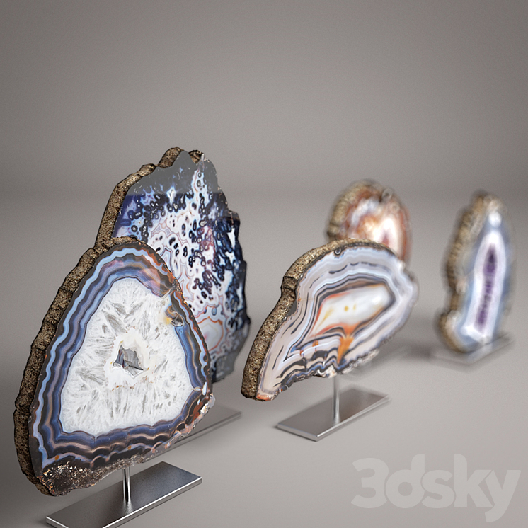 agate decor set 3D Model
