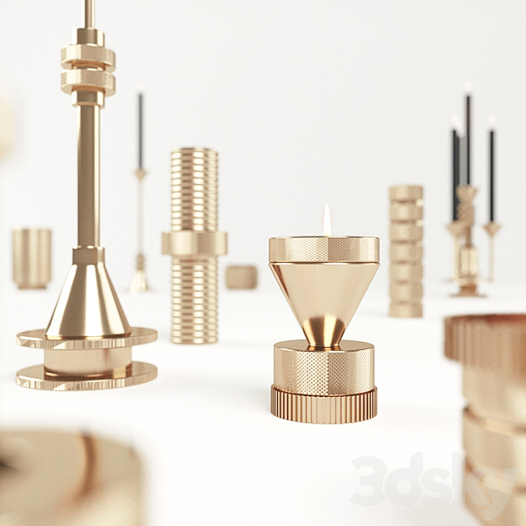 Tom Dixon COG Candle Collection 3D Model