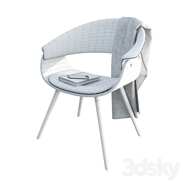 Zuo - Vintage mod accent chair walnut espresso 3D Model