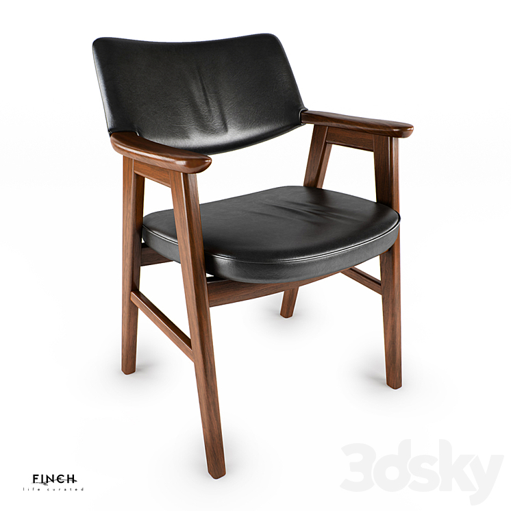 Danish Desk Chair Chair 3D model
