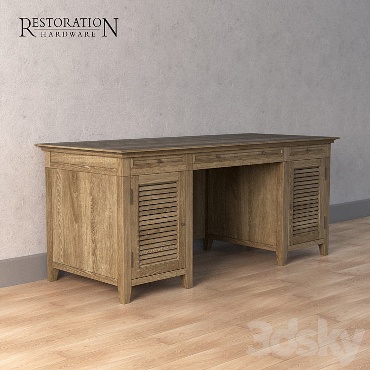 Restoration Hardware Shutter desk Table 3D model