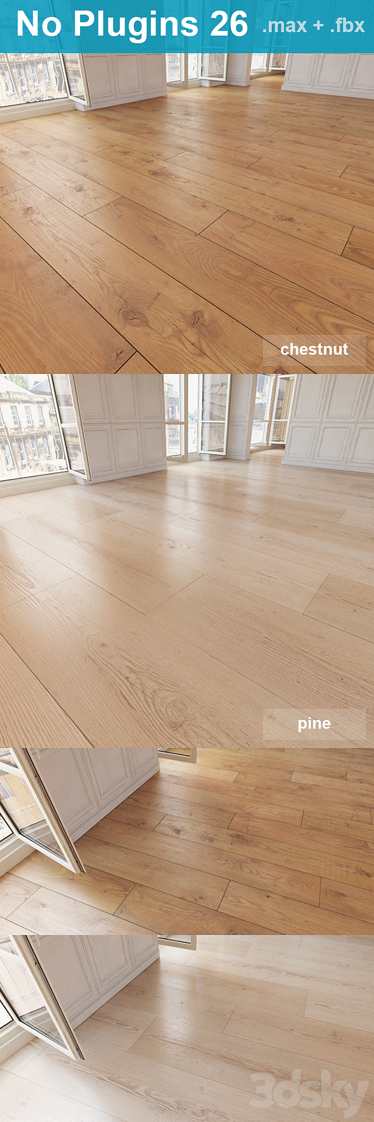Parquet 26 (2 species without the use of plug-ins) 3D Model