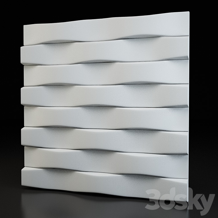 Brick-3d plaster panel 3DS Max - thumbnail 1