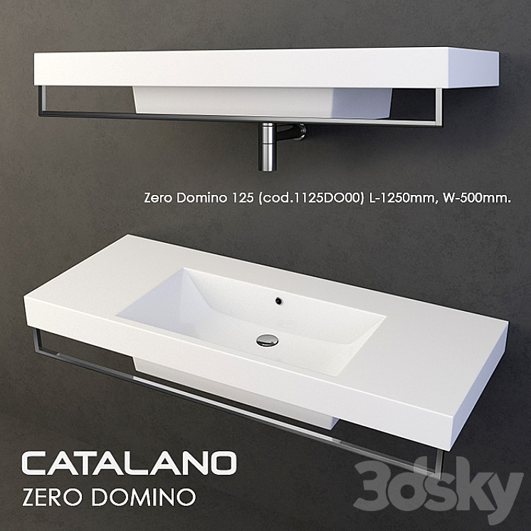 washbasin Catalano Zero Domino (set) 3DS Max - thumbnail 1