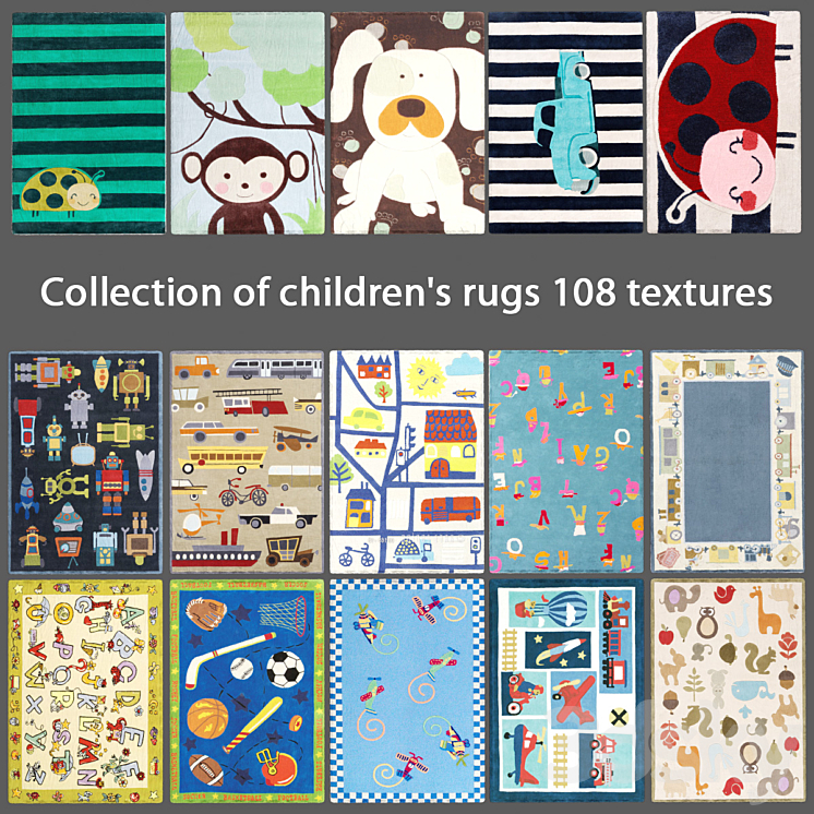Collection of children's rugs 2 3DS Max - thumbnail 1
