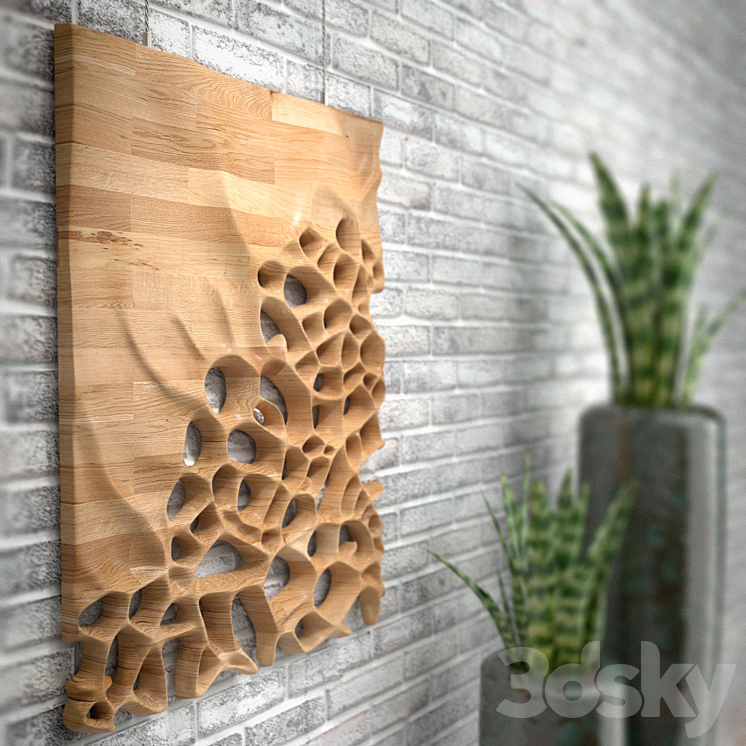 3D CNC milled Maple wood 3D Model