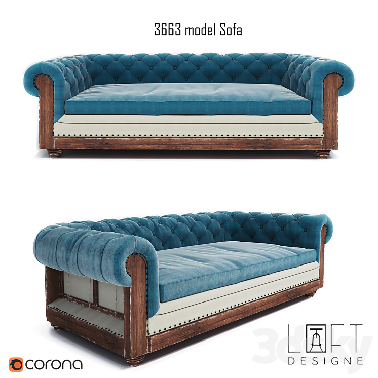 Loft design sofa 3663 3DS Max - thumbnail 1