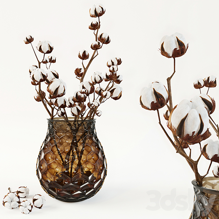 Cotton in a vase 3DS Max - thumbnail 1