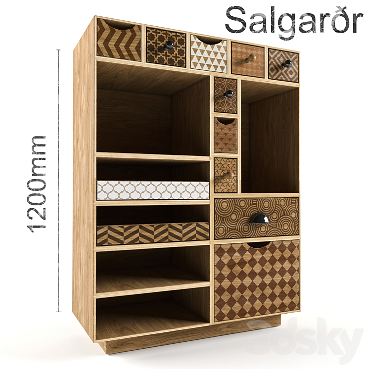 Salgarðr chest of drawers in the Scandinavian style 3DS Max - thumbnail 1