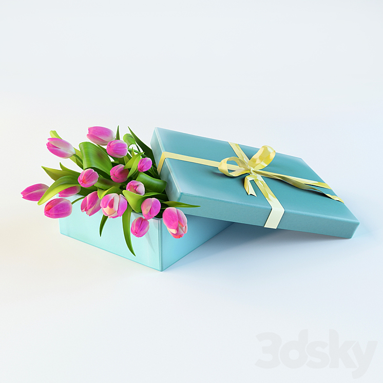 Tulips in a box 3DS Max - thumbnail 1