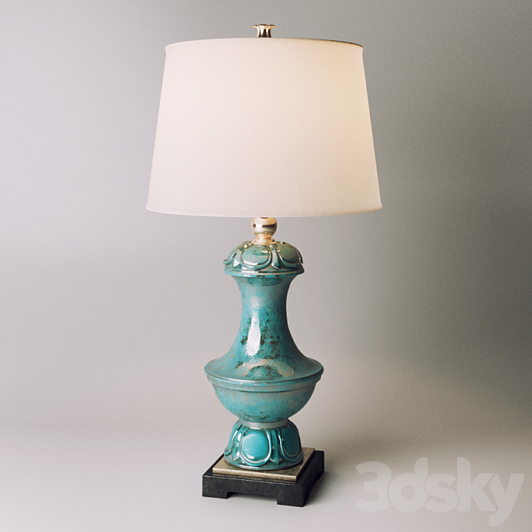 Uttermost 26347 Lynden Aged Blue Lamp 3DS Max - thumbnail 1