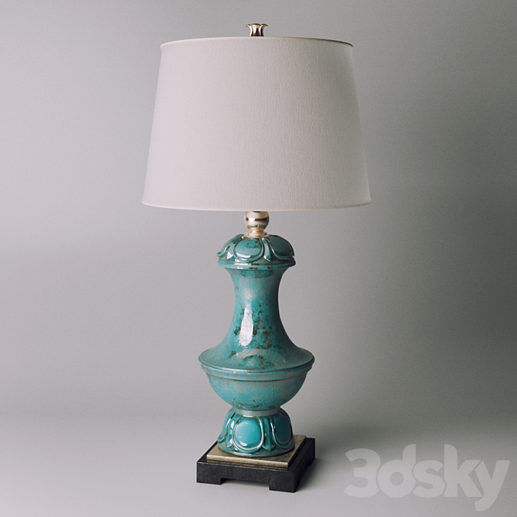 Uttermost 26347 Lynden Aged Blue Lamp 3DS Max - thumbnail 2