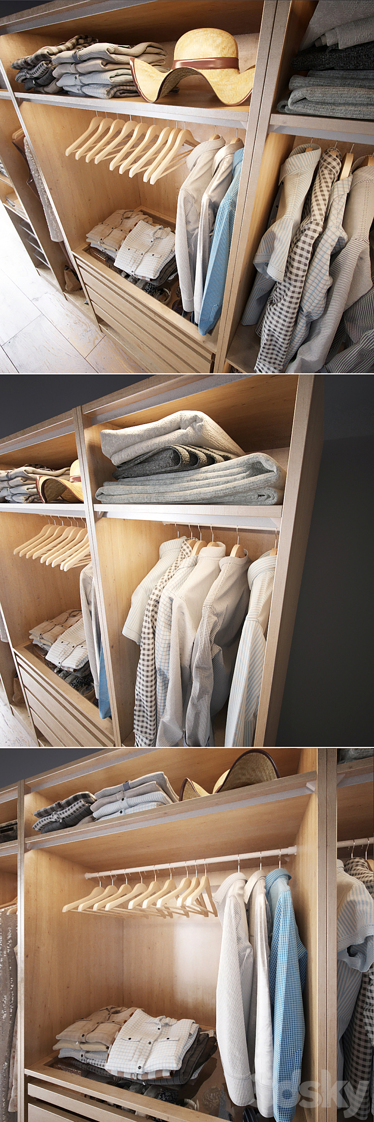 Clothes in the closet section C 3-4 3DS Max - thumbnail 2
