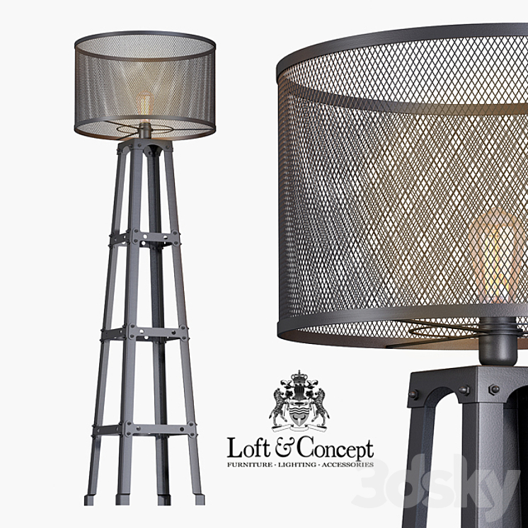 Lamp Radial Cage Floor Lamp 3DS Max - thumbnail 1