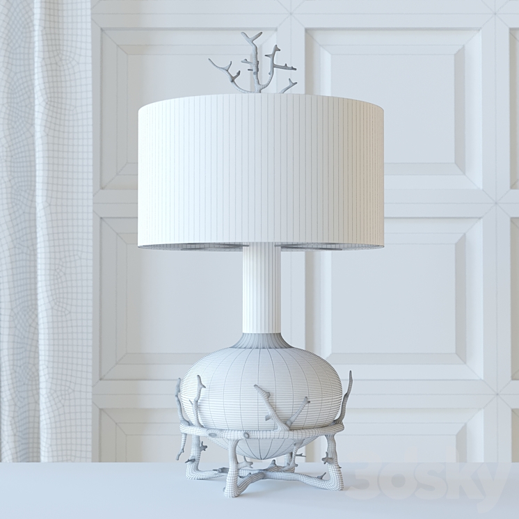 Fat Brass Twig Table Lamp 3D Model
