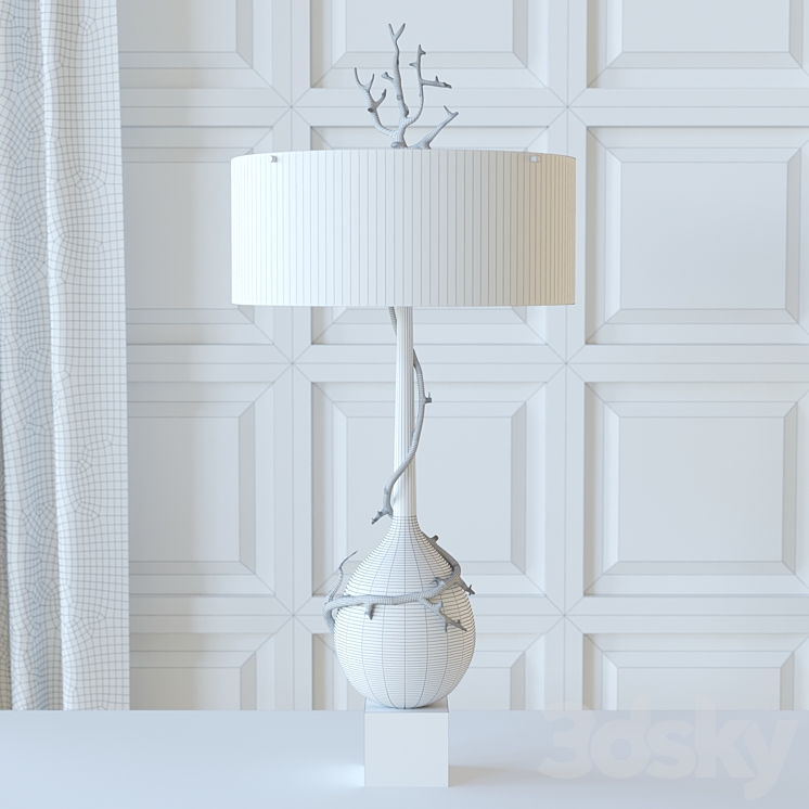 Twig Bulb Lamp-Brass 3D Model