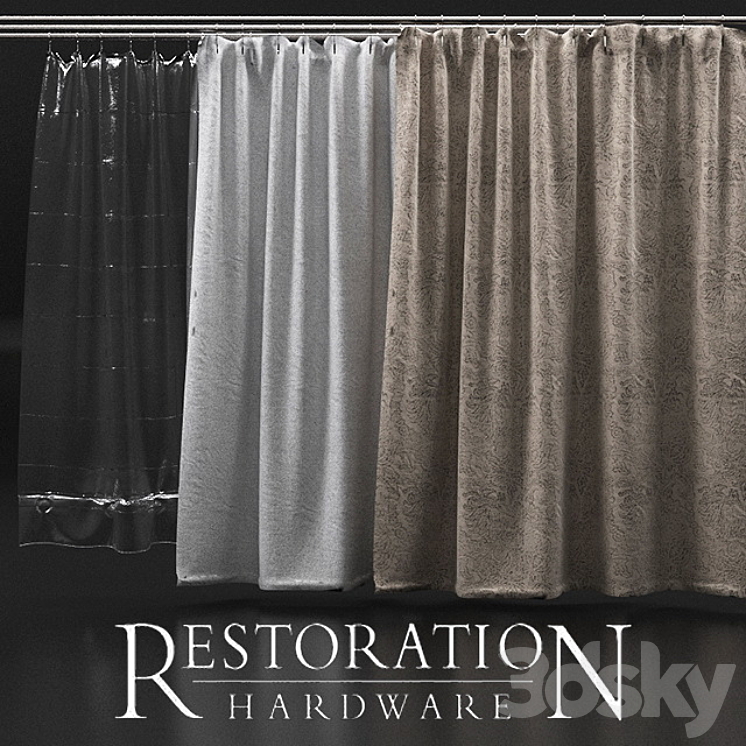 Curtains for shower from Restoration Hardware Bathroom accessories