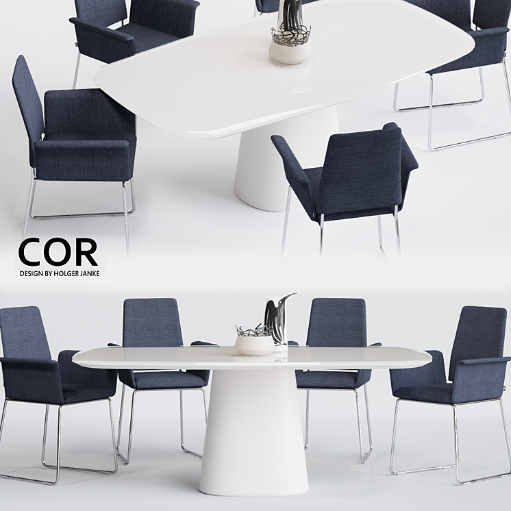 COR Fino Chair and Conic Table 3DS Max - thumbnail 1