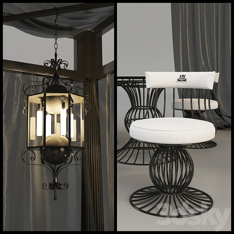 SOLE | Gazebo with sliding cover 3D Model