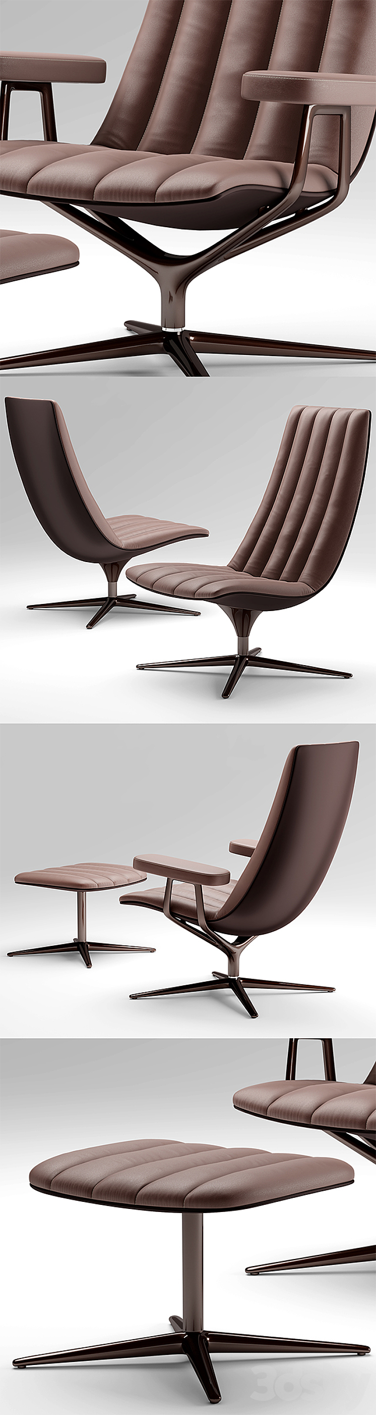 Armchair walter knoll Healey Lounge 3DS Max - thumbnail 2