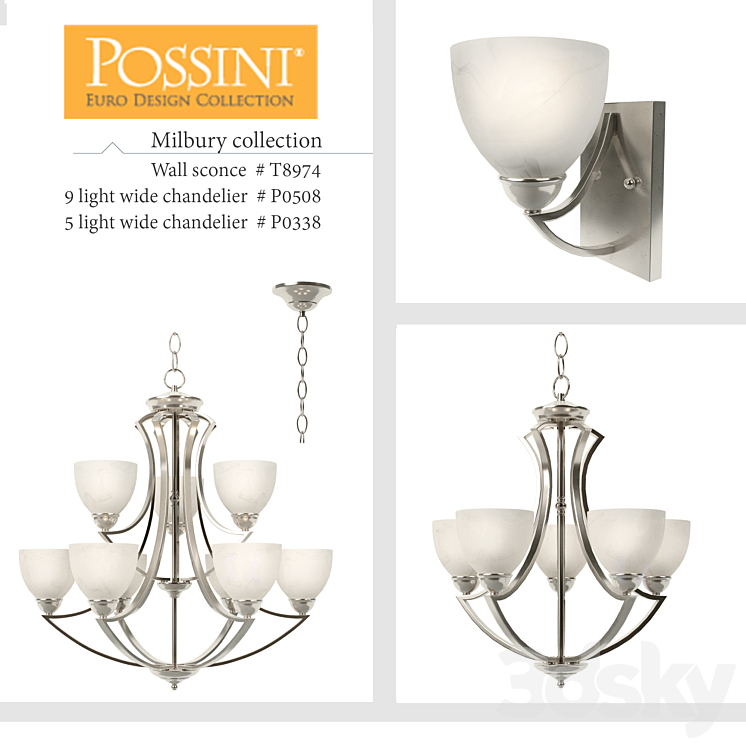 Lamps Possini Euro Design Milbury collection Pendant light 3D model