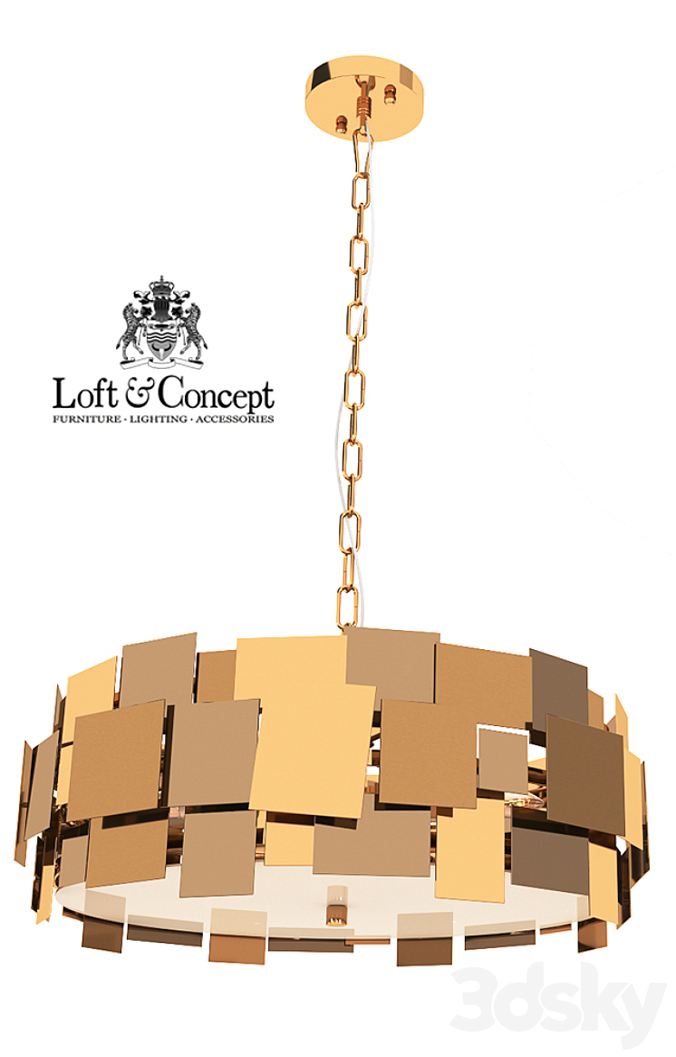 CHANDELIER GOLD PLATE CHANDELIER 4 3D Model