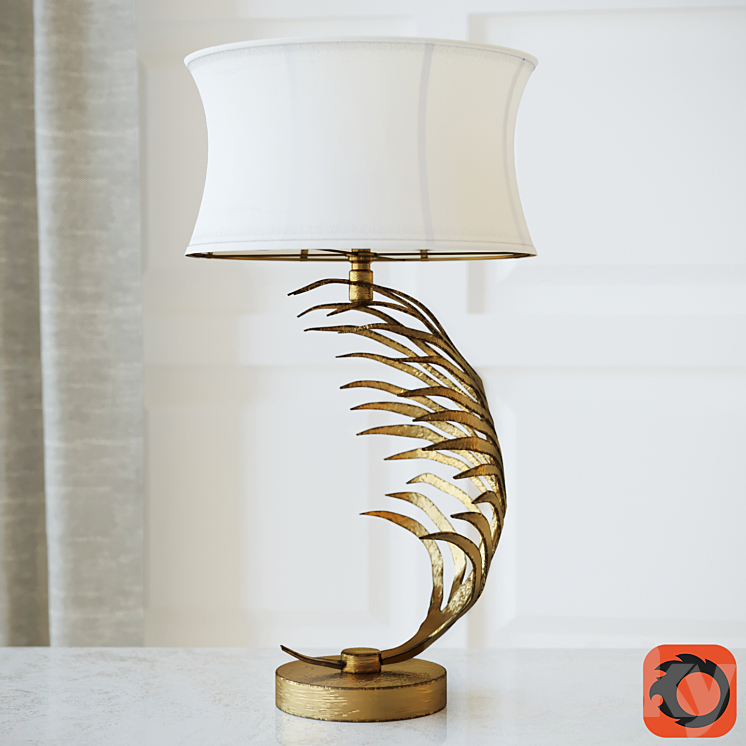 Metal Palm Frond Table Lamps 3DS Max - thumbnail 1
