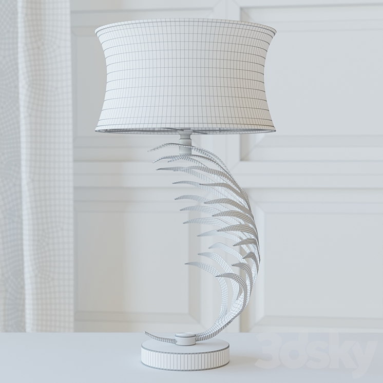 Metal Palm Frond Table Lamps 3DS Max - thumbnail 2