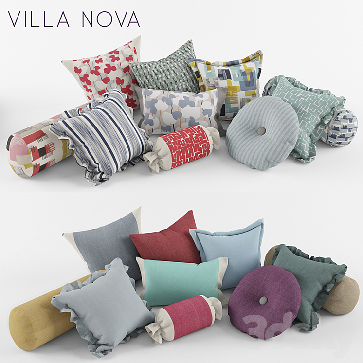 A set of pillows from Villa Nova Pillows 3D model