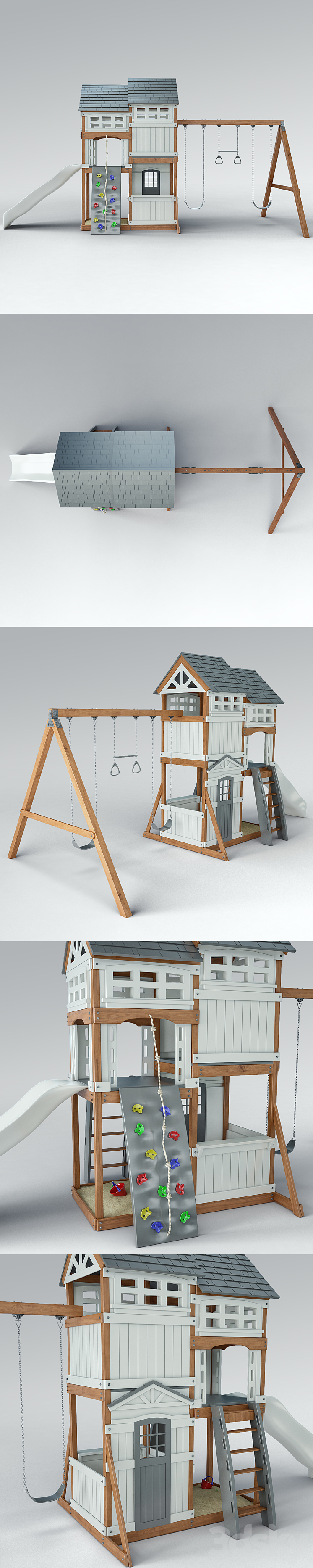 Suncast Vista Hybrid Play Set WRP7000D Playground 3D model