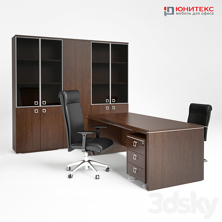 Cabinet rukovodityalya Cosmo and chairs Apollo 3D Model