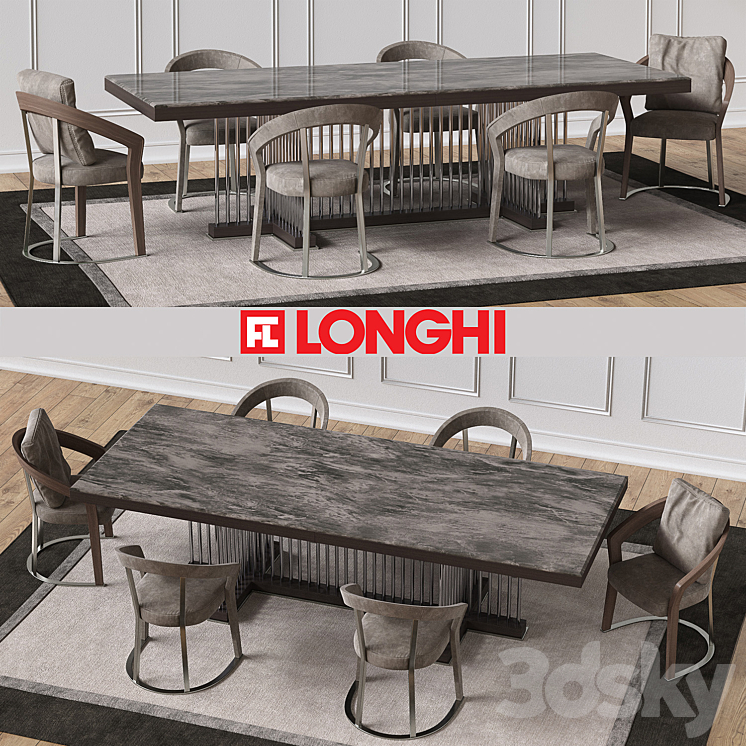 SCHUBERT Marble table & FRANCES Chairs 3DS Max - thumbnail 1