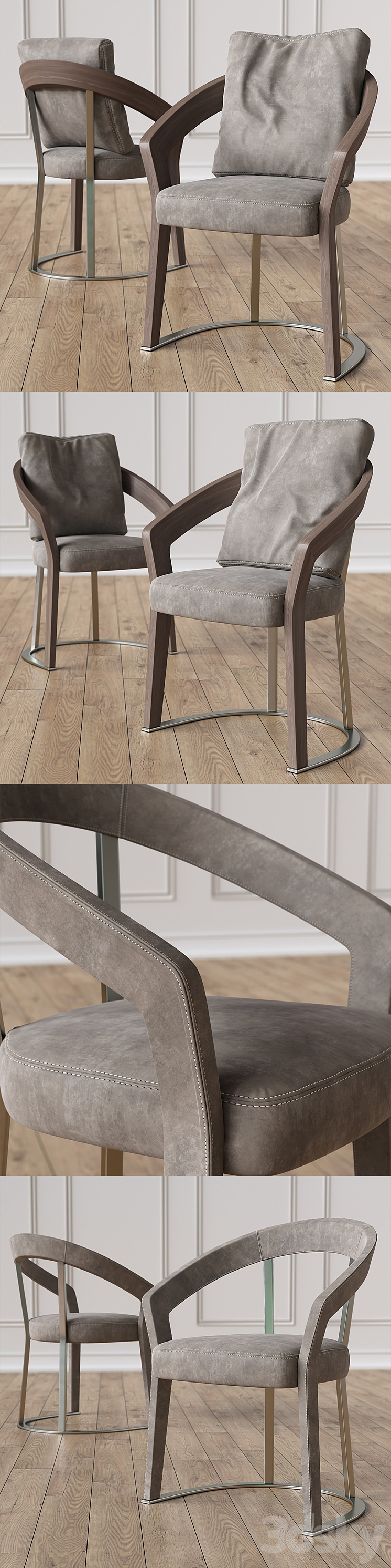 SCHUBERT Marble table & FRANCES Chairs 3DS Max - thumbnail 2