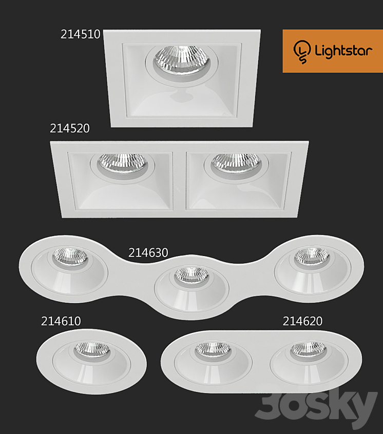 Lightstar. Sectional lights 3D Model